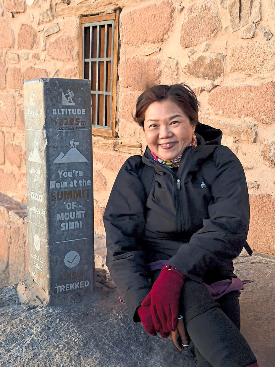 The writer at the summit of Mount Sinai.