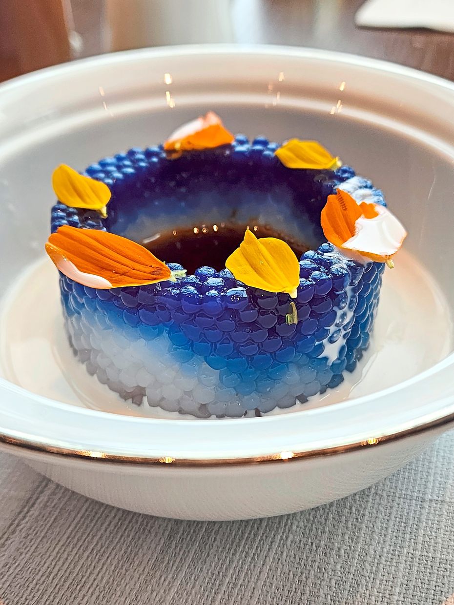 De Souza’s sago gula Melaka is an ode to an old- fashioned sweet treat made using hand-squeezed coconut milk and smoked gula Melaka. — ABIRAMI DURAI/The Star