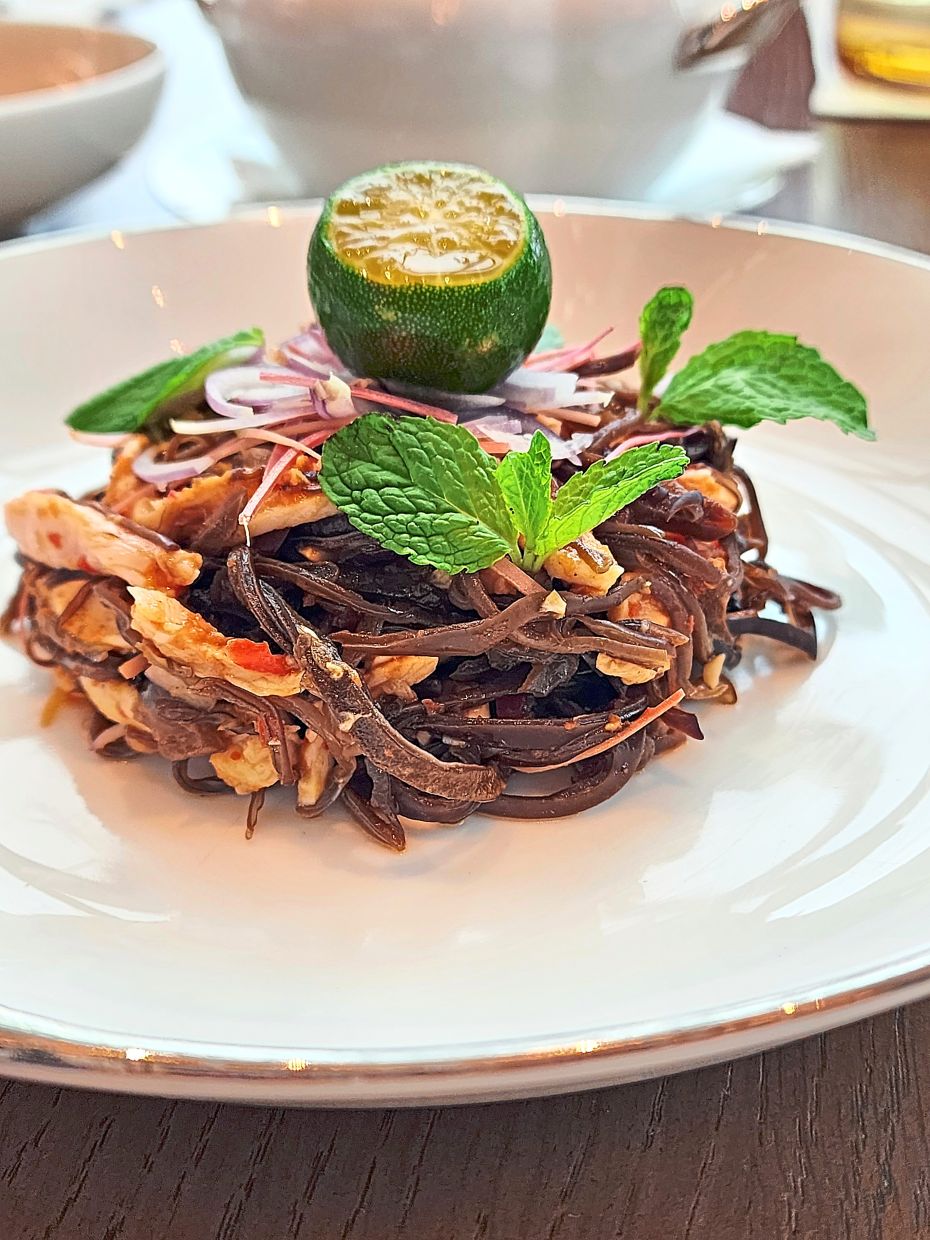 Most of De Souza’s collaborations and supper clubs include Penang Peranakan food like kerabu bok nee (pictured here) to give people an idea of the differences between the two cuisines.