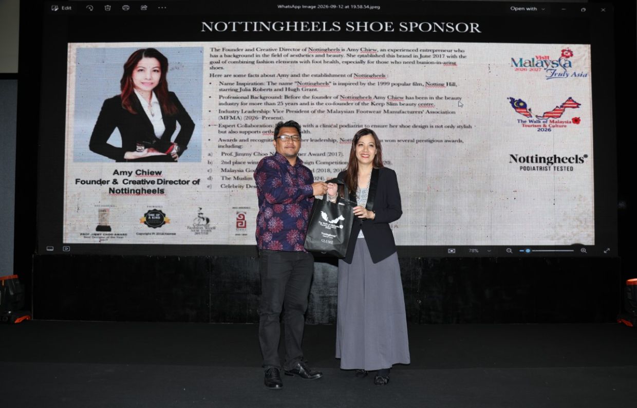 Amy Chiew, Founder & Creative Director of Nottingheels, with Alwi Shakir Abdullah, Assistant Director of Langkawi Tourism Information Centre, Tourism Malaysia