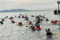 Kayakers take on 10km Jerejak loop for fitness