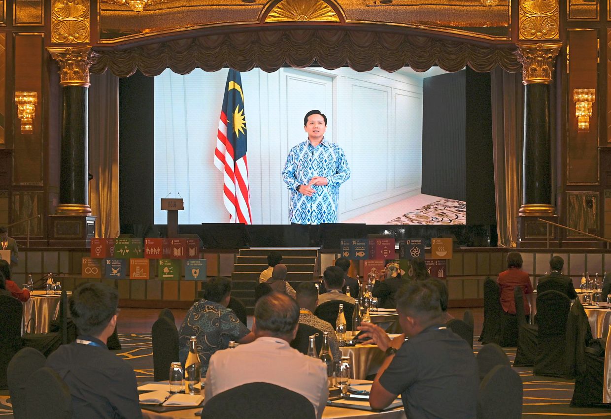 Policy in action: Arthur delivering a virtual keynote outlining Malaysia’s strict climate governance plans at the Asia ESG Summit 2026.