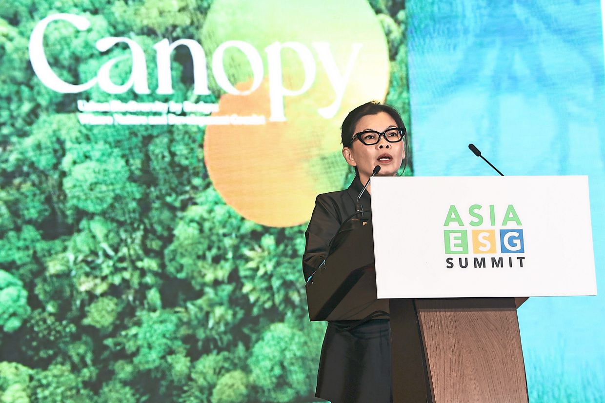 Real world execution: Sime Darby Property sustainability general manager Dr Yasmin Rasyid outlining sustainable development strategies and ESG integration during the summit.