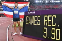'He's the new star': Thai sprinter Puripol breaks his own Asian Games record to win 100m gold
