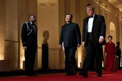 It's all so rosy now as Xi Jinping attends the state dinner held by Trump