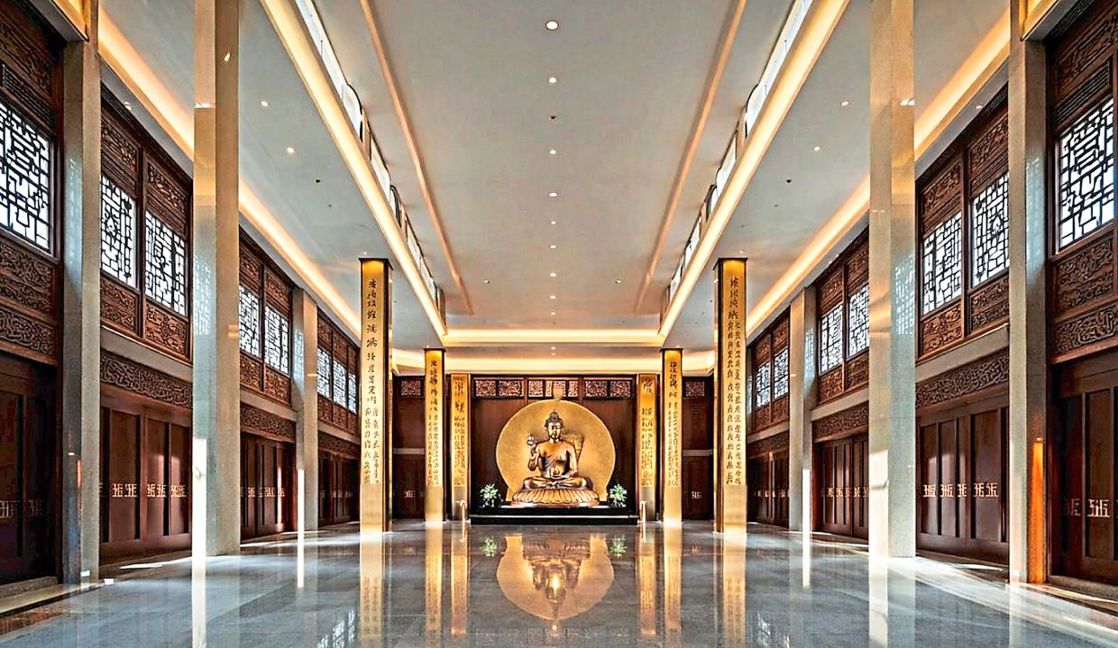 An artist’s impression of the interior of the Malaysian Buddhist Association’s new multipurpose building in Jalan Burma, Penang.