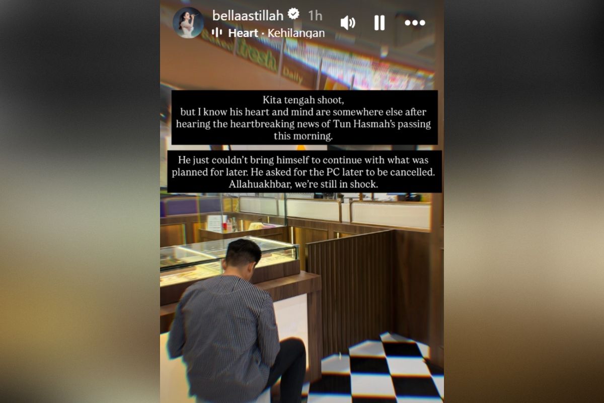 Bella and Syed Saddiq have cancelled their scheduled press conference on Sept 28 in light of Siti Hasmah's passing. Photo: Bella Astillah/Instagram Stories