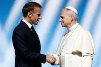 Macron invokes Europe’s Judeo-Christian foundation as Leo visits
