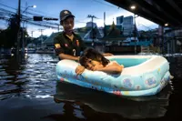 Floodwaters begin to recede in parts of Bangkok, and drainage efforts intensify