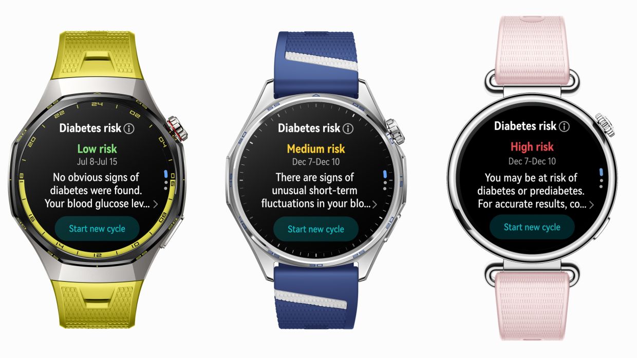 The series also features the HUAWEI-exclusive Diabetes Risk Study, which collects pulse wave signals from the wrist without the use of needles and evaluates patterns based on factors including age, gender, height and weight.