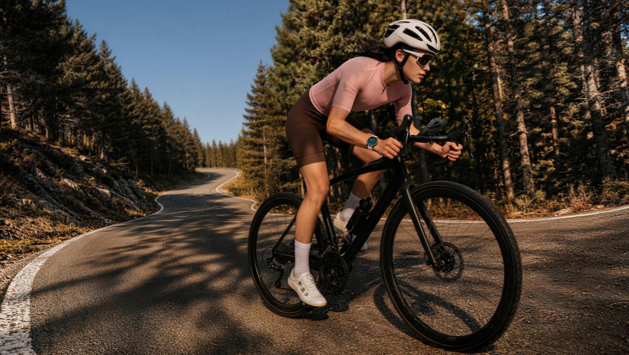 Cyclists benefit from Intelligent Climbing Planning, providing real-time elevation, gradient and climb progress.