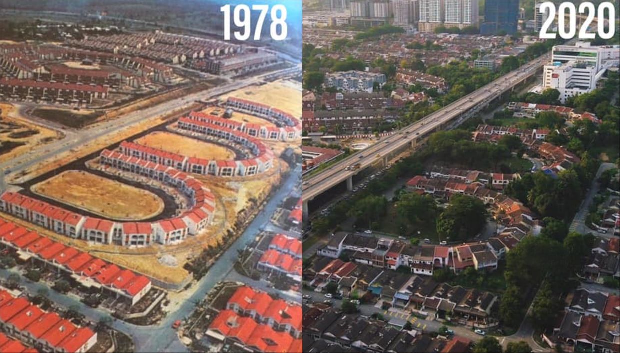 Subang Jaya’s transformation from its early development phase in 1978 into a vibrant, mature city by 2020.