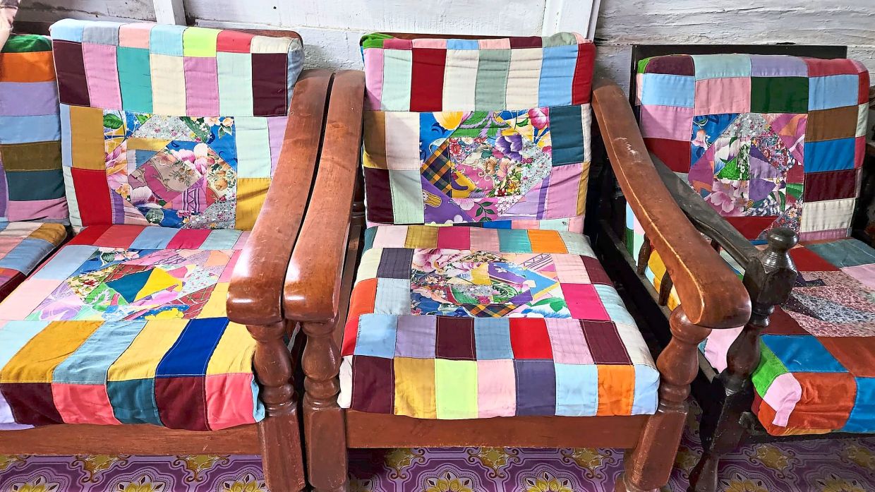 Cheong’s retro patchwork cushion covers.