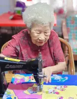 Sewing patchwork from upcycled material keeps 92YO Malaysian great-grandma active