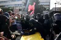 Crisis meeting told France's hardleft party behind school protests, says source
