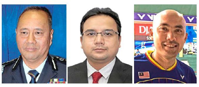 Royal recognition: (From left) Noor Hisam, Firdaus Farid and Sairul Amar.