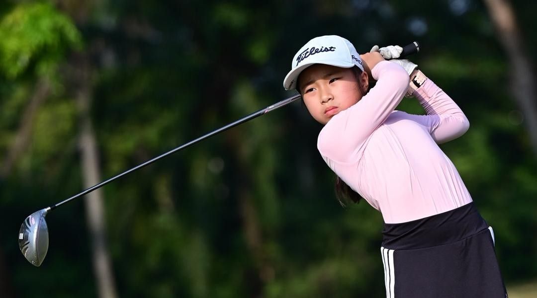 Yu Ruey in action at the Singapore Junior Development Tour golf tournament.