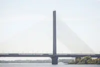 Russian airstrikes target bridges across Dnipro River in Kyiv