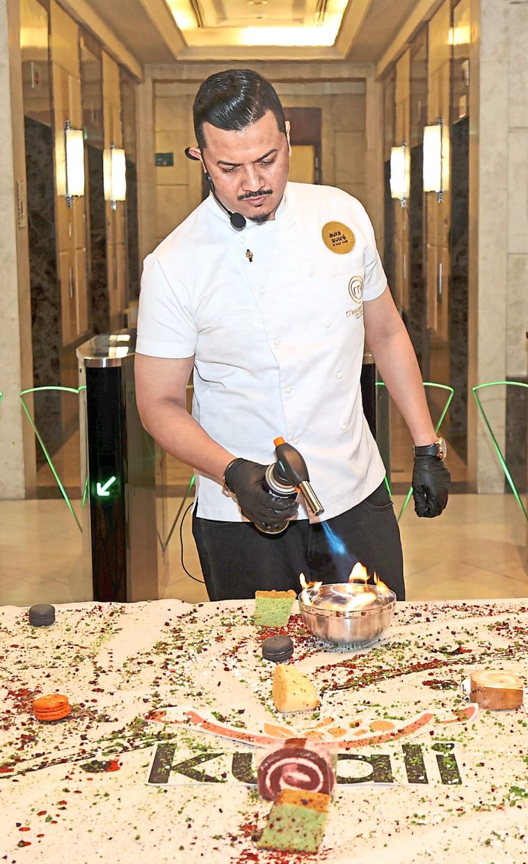 Fazley showing his skills at the coffee bazaar.