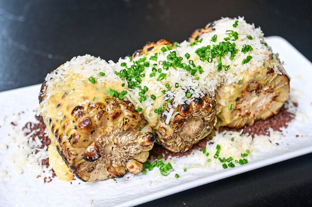 Blistered on the outside and sweet on the inside, the charred corn is incredible from start to finish.