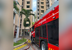 Three taken to hospital after fire in Singapore HDB flat; 100 people evacuated