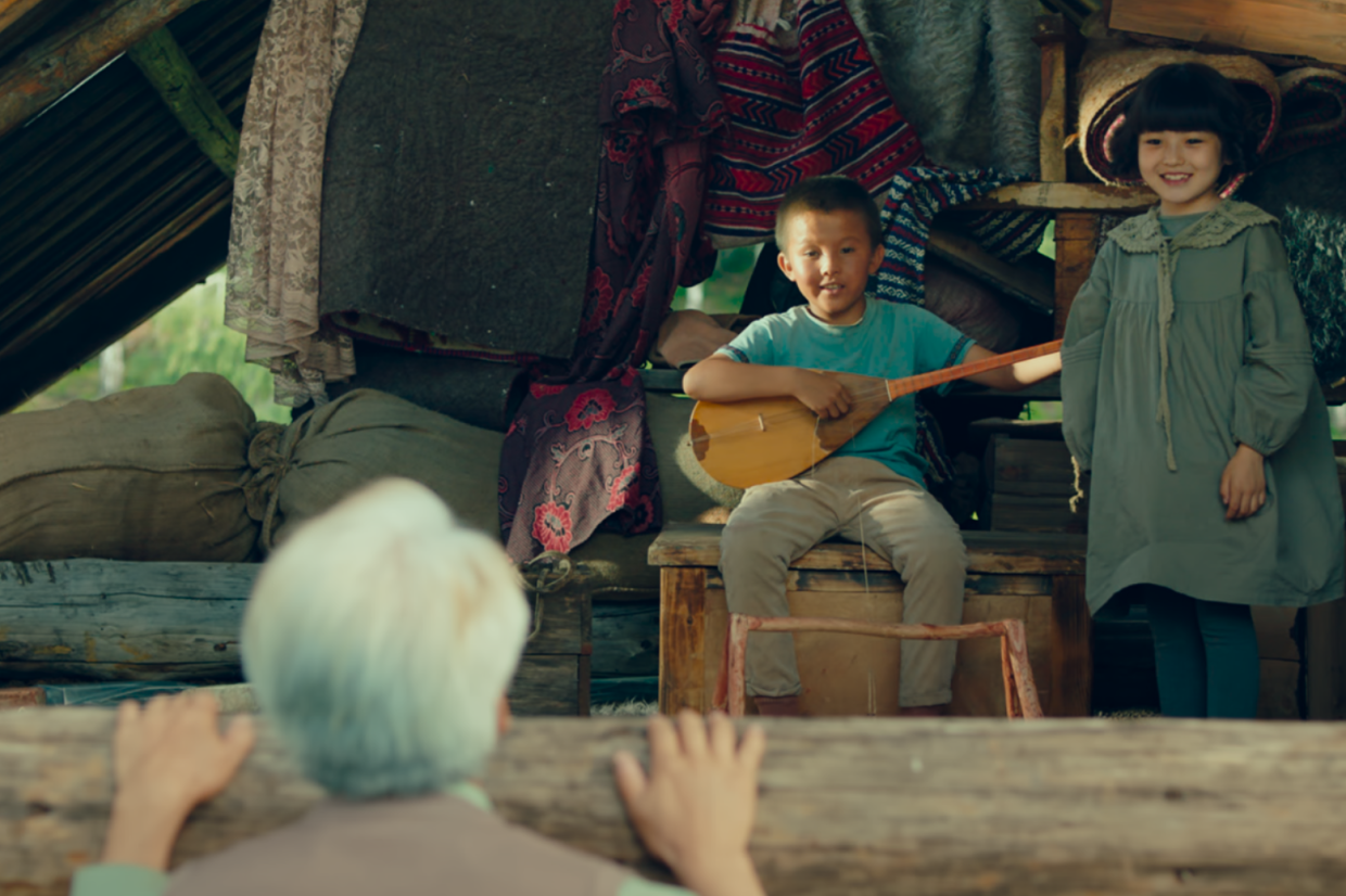 Bahbol Huatbek (left) and Rari Hamit are among the child stars in 'The Little Horsewhip'. Photo: Handout