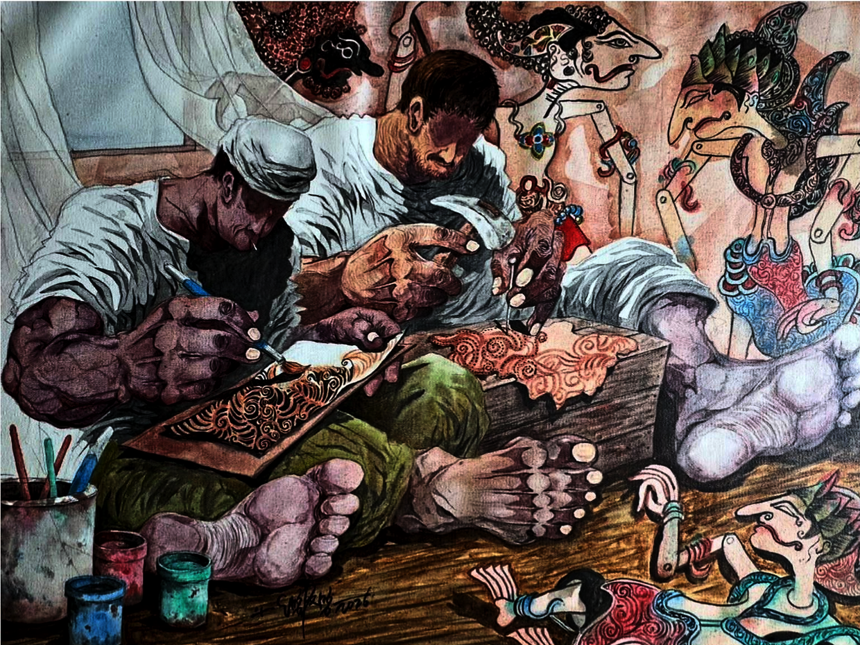 Lee's artwork titled 'A Rare Legacy (Wayang Kulit) (watercolour, 2026). Photo: AweGallery
