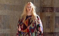 Afghan ikat patchwork takes centre stage at Paris Fashion Week runway show