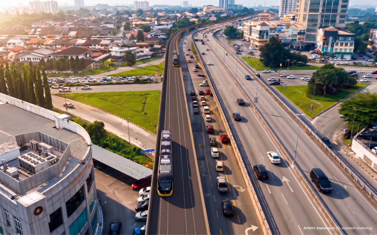 Temporary lane closures on Jalan Tun Jugah due to Kuching Urban Transportation System project