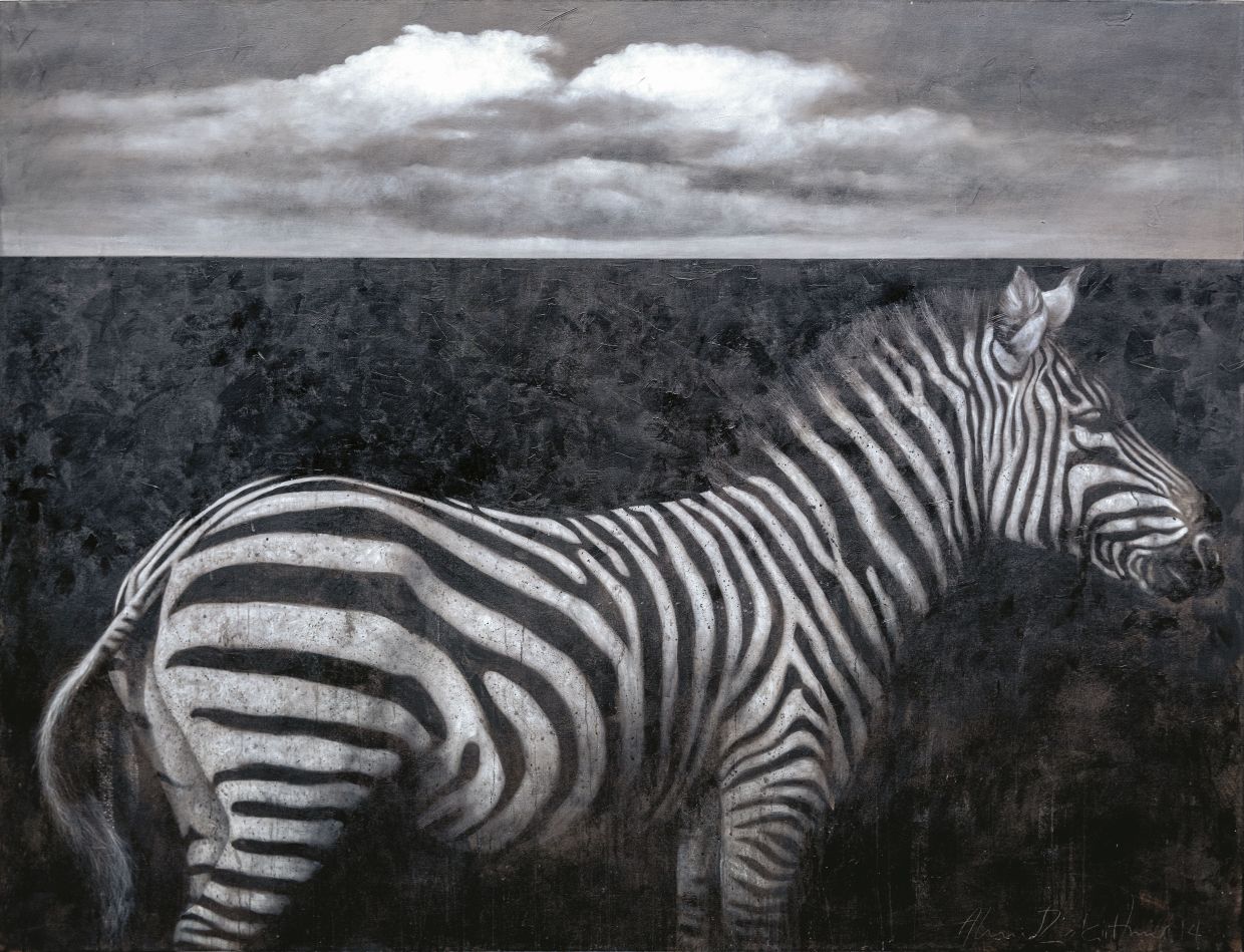 Ahmad Zakii's 'Tales From The Primordial Garden 18' (acrylic on canvas, 2013). Photo: SWAC