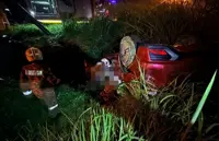 Two friends killed, driver seriously injured in early morning Kampung Gajah crash
