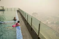 Visibility drops to 400 metres as thick haze blankets Indonesia's Palembang