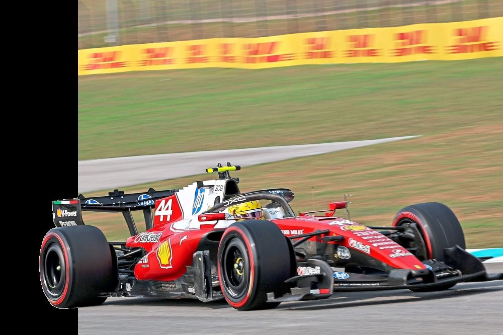 Hamilton during the qualifying round on Oct 3.