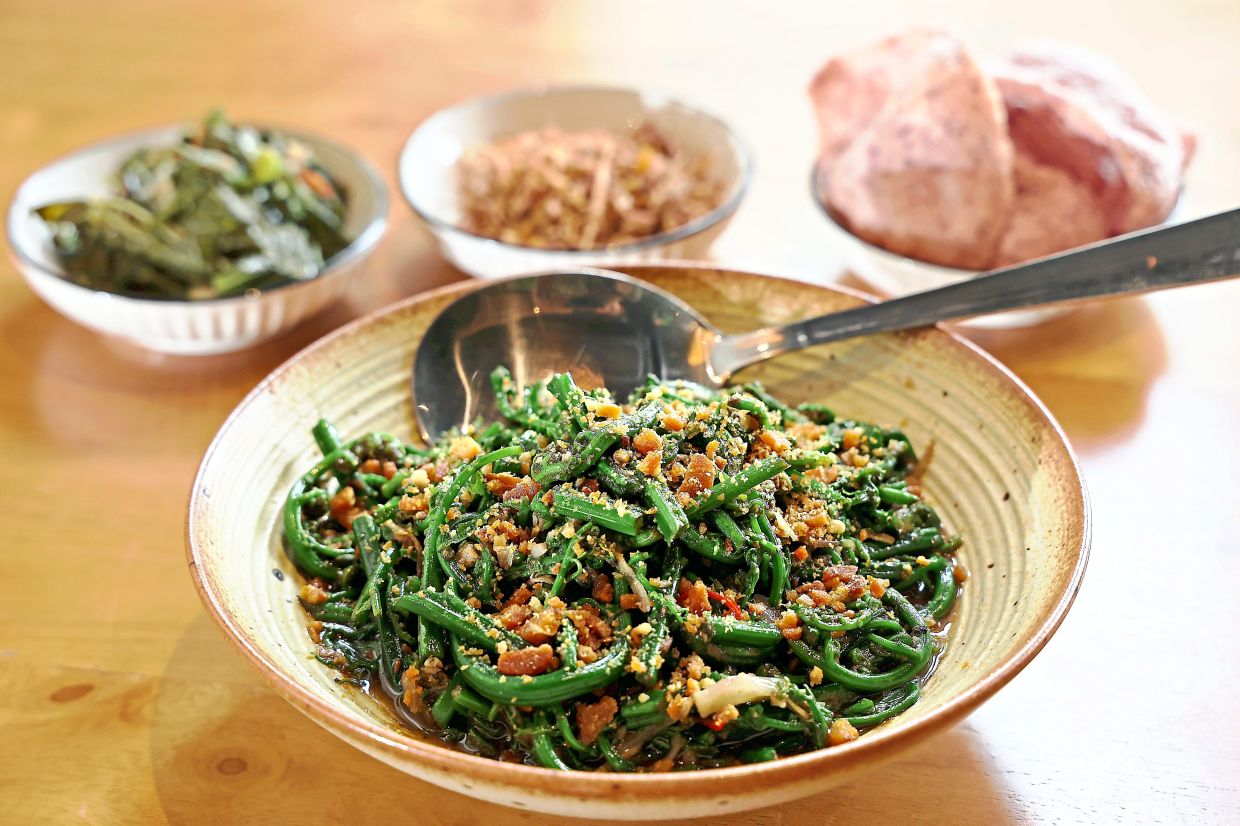 Chin had to replace the East Malaysian midin with pucuk paku, as one of her challenges has been sourcing East Malaysian ingredients in KL.