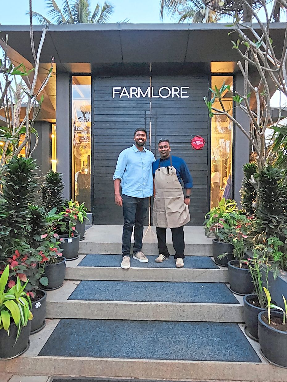 Kaushik (left) and Johnson are the creative forces behind Farmlore’s innovative South Indian-focused farm-to-table dining.