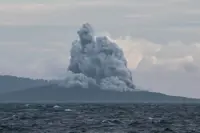 Indonesia's Anak Krakatau volcano erupts once again; this time, spewing thick ash plume