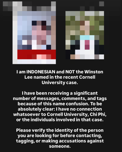 Not THAT Lee: An Indonesian man mistaken for the suspect asking online trolls to stop sending him abusive messages. — Instagram