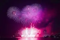 Fireworks light up Vietnam's Hanoi for Capital Liberation Day