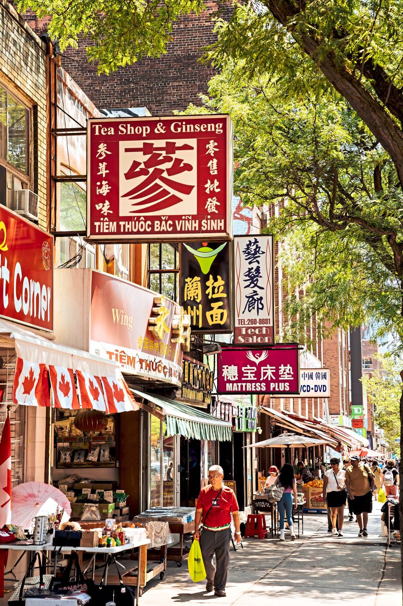 An area of Spadina Avenue, one of the main thoroughfares of Toronto’s Chinatown.