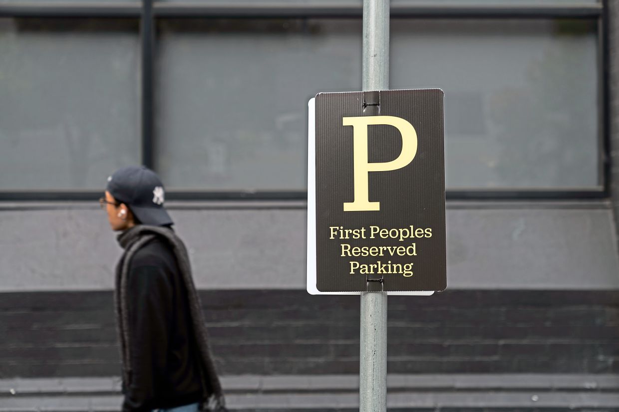 Amy Spiers' 'First Peoples Reserved Parking (remembrance for unceded land)' (2026). Photo: Chris Bowes