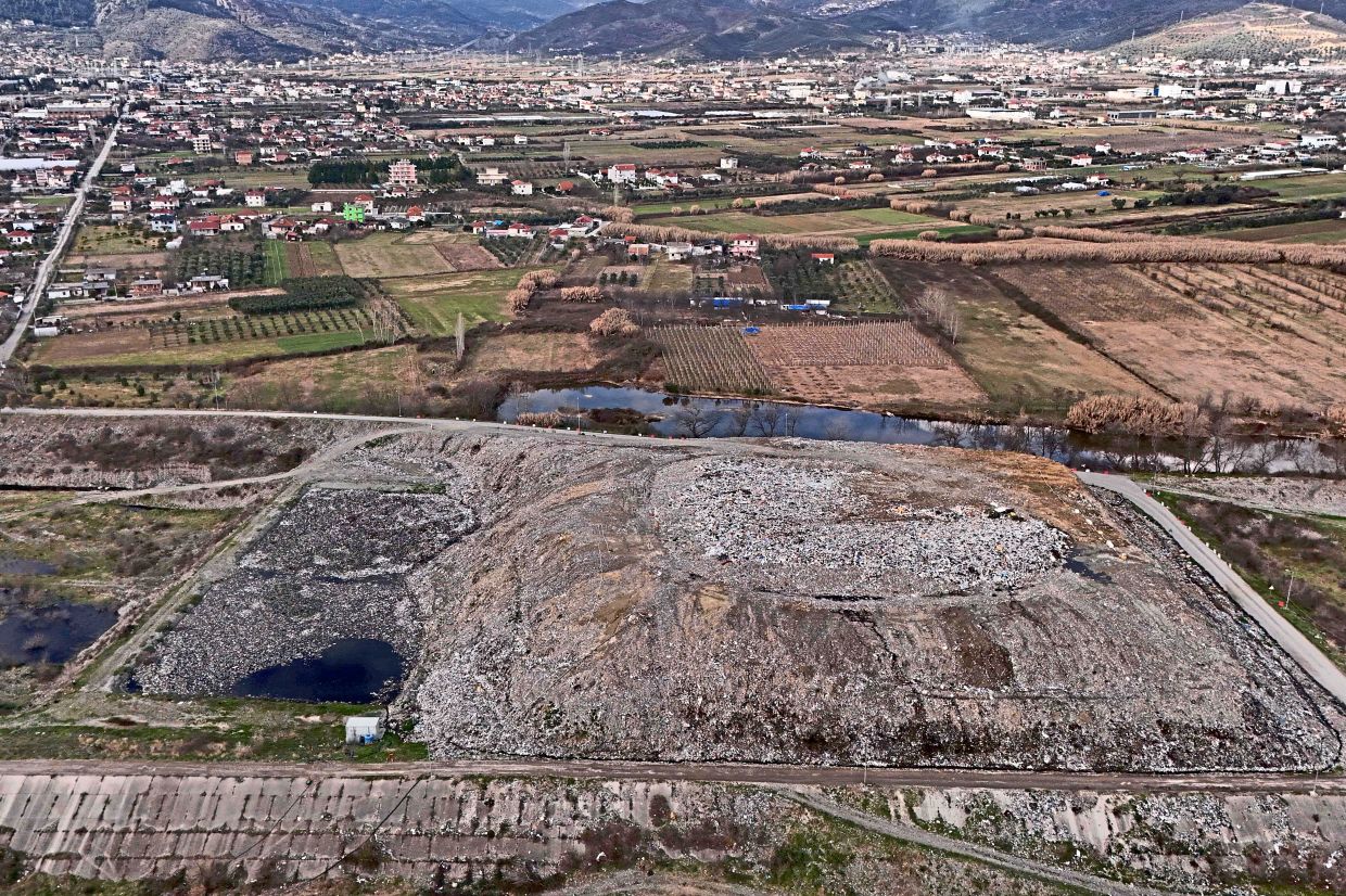 A landfill in the city of Elbasan, some 40km east of Tirana. — AFP