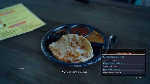 Roti canai appears in the game as a consumable item. — Screengrab of Final Fantasy XV.