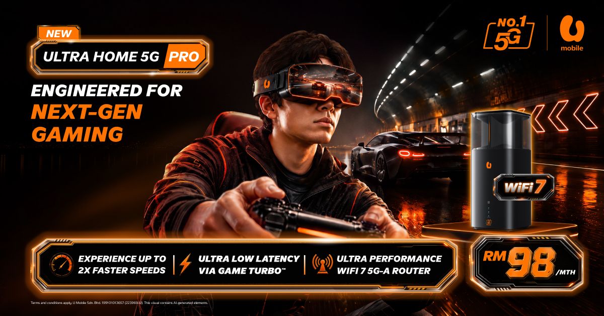 Designed for next-generation gaming, U Mobile’s ULTRA Home 5G Pro offers up to twice the speeds with AI-powered Game Turbo, helping gamers stay connected and responsive even as other household members stream and download content.