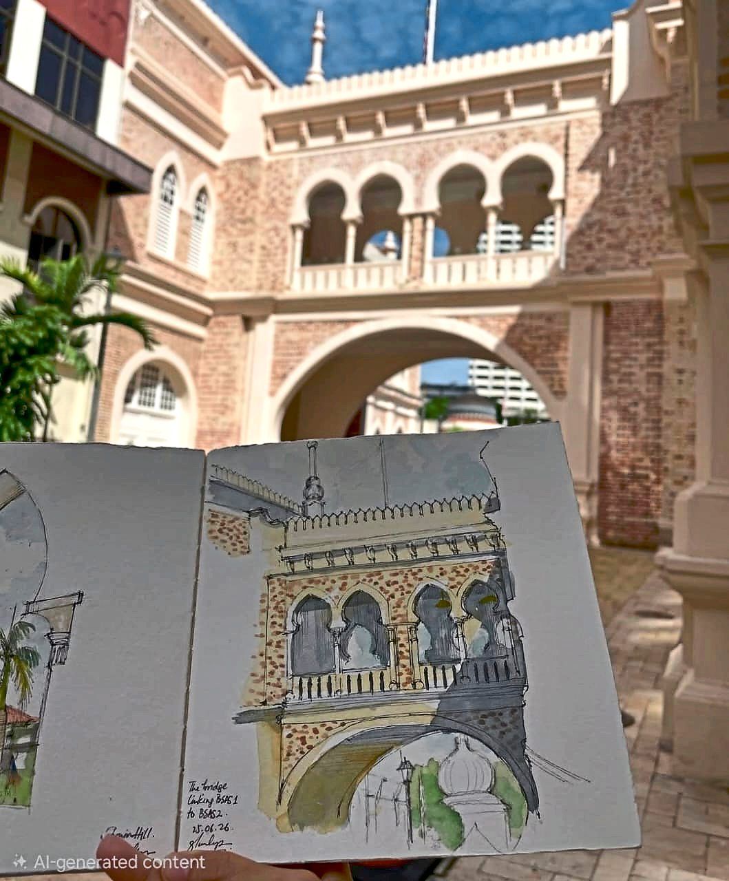 Teo-Simpson is known for sketching heritage buildings, street scenes and everyday life. 