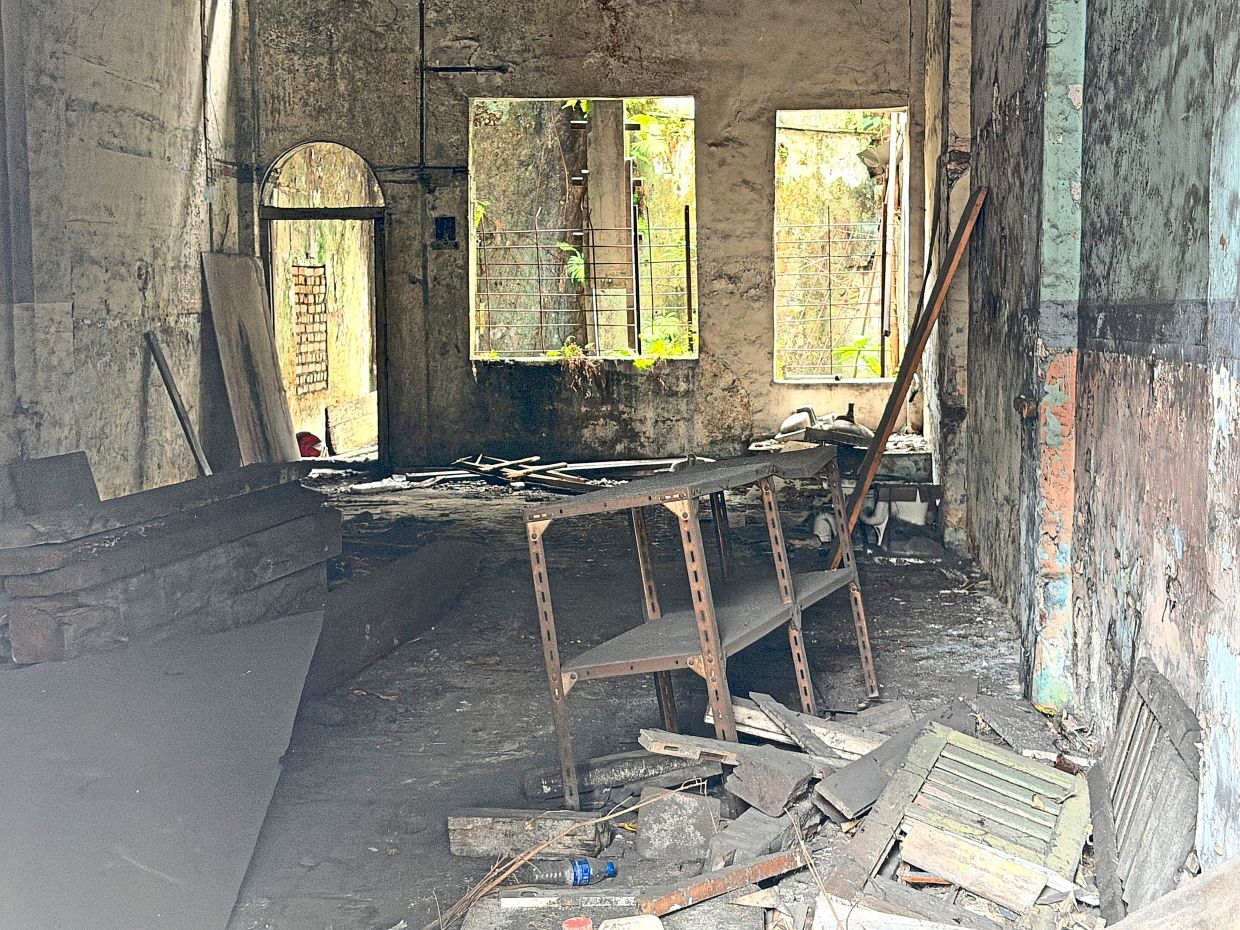 The interior of a poorly maintained pre-war building.