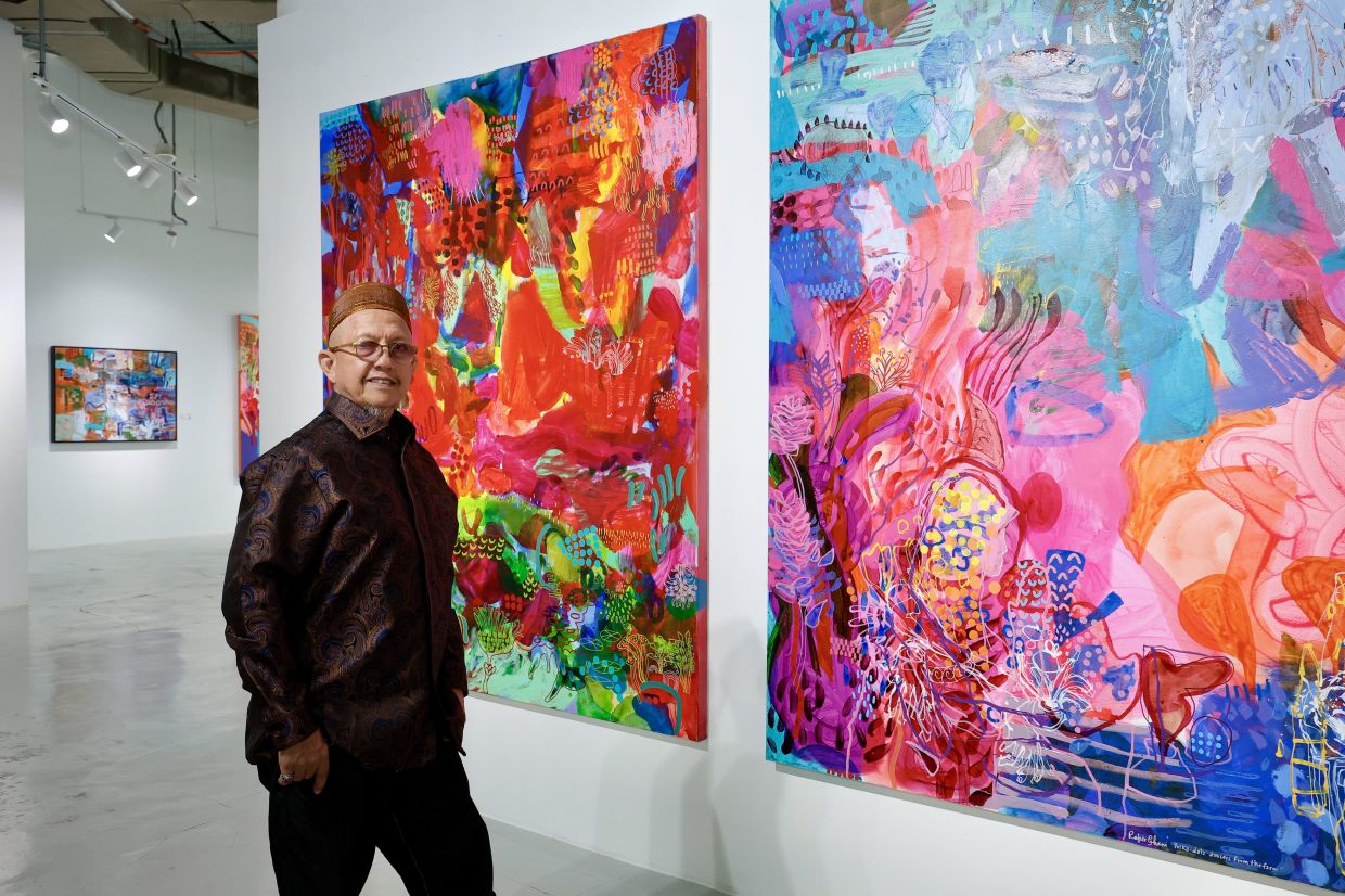 Rafiee Ghani is set to take visitors to faraway places in his latest exhibition 'Dusun Laut', showing at Galeri Puteh in KL. Photo: The Star/Faihan Ghani 