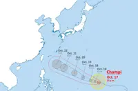 Typhoon Champi approaches Guam, may strengthen on path towards Okinawa