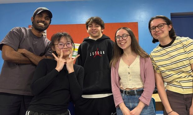 Endearing experiences: Mahavighnen (far left) and Yan (second from left) with their University of Gloucestershire friends.
