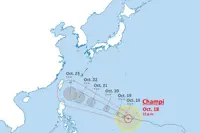 Typhoon Champi may approach south of Okinawa on Friday, but its path remains uncertain