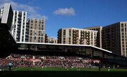 Soccer-Brentford working with police after rugby ball launched towards stadium